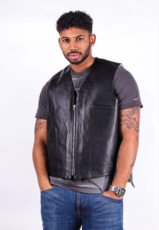 SHERPA LINED LEATHER GILET J3787