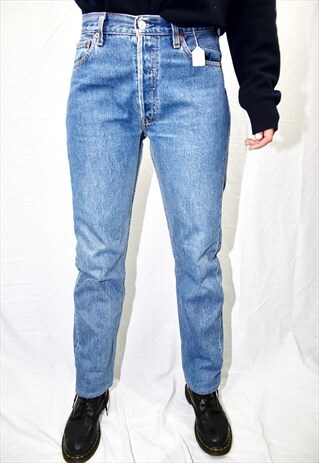 VINTAGE MEDIUM BLUE HIGH WAISTED 501 JEANS 074