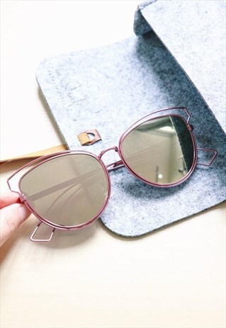 CAT EYE SUNGLASSES WITH CUT-OUT DETAIL - PINK