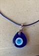 evil eye teardrop glass pendant necklace 
