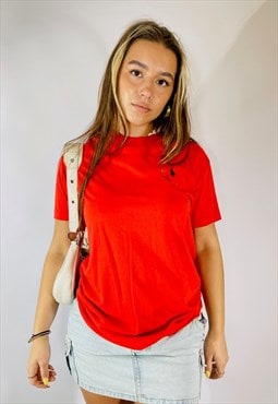 Vintage 90s Ralph Lauren Embroidered Red T-Shirt