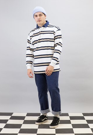 VINTAGE STRIPED RUGBY STYLE SHIRT