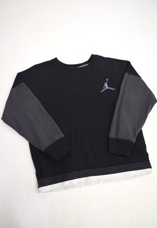 VINTAGE 90S NIKE AIR JORDAN BLACK GREY SWEATSHIRT