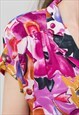VINTAGE 80'S FLORAL BLOUSE IN PAINTING MULTI COLOUR