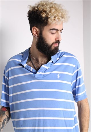 VINTAGE POLO RALPH LAUREN POLO SHIRT BLUE