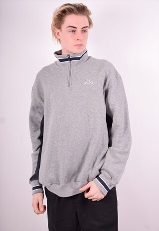 KAPPA MENS VINTAGE SWEATSHIRT JUMPER XXXL GREY 90'S