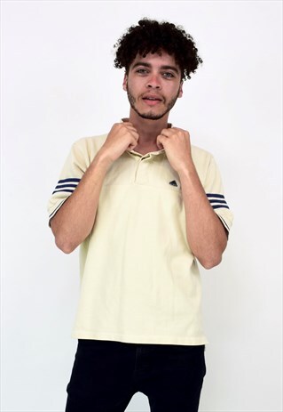 VINTAGE 90'S ADIDAS BEIGE POLO SHIRT