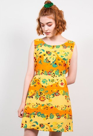 VINTAGE 90'S HIPPIE MINI SUMMER DRESS