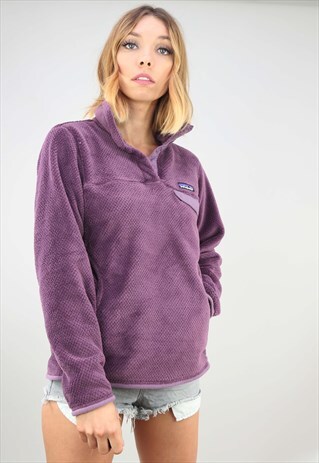 VINTAGE OVERSIZED PURPLE 1/4 PATAGONIA FLUFFY FLEECE