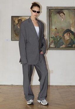 Vintage 90s classy grey suit