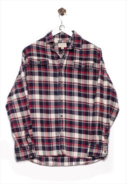 Vintge  Jachs Flannel Shirt Checkered Pattern Navy/Checkered