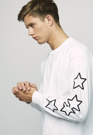 STAR WHITE LONG SLEEVE TEE