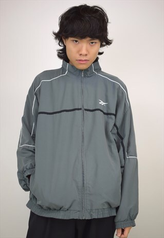 VINTAGE 90S REEBOK GREY BLACK WHITE JACKET