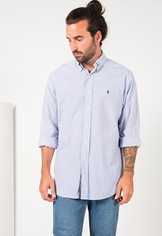 VINTAGE 80'S POLO RALPH LAUREN COTTON SHIRT / S4257