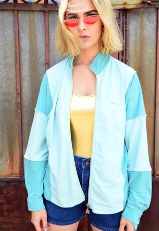 VINTAGE 90S OLDSCHOOL VELOUR MINT TRACK JACKET