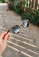 RETRO BROWN WALNUT UNISEX WOODEN SUNGLASSES CAT EYE