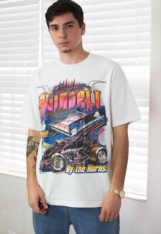 VINTAGE RACING T-SHIRT LOGO 90S XL 9.4