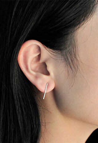 STERLING SILVER LINEAR EARRINGS