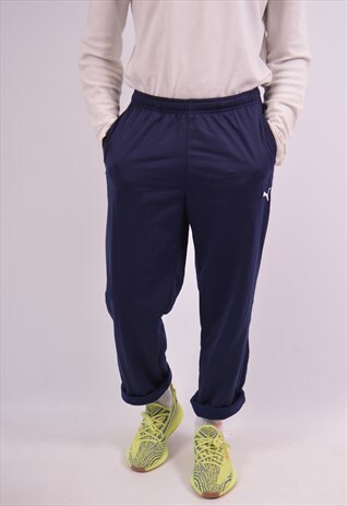 VINTAGE PUMA TRACKSUIT TROUSERS NAVY BLUE