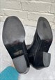 90S VINTAGE BLACK LEATHER COWBOY ANKLE BOOTS UK SIZE 5