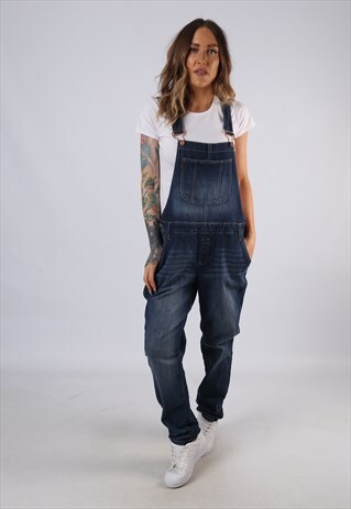 VINTAGE DENIM DUNGAREES SLIM FIT STRETCH UK 18 XXL (C3P)