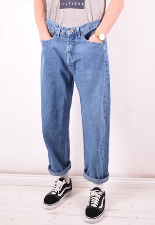 TRUSSARDI MENS VINTAGE JEANS W36 L27 BLUE 90S
