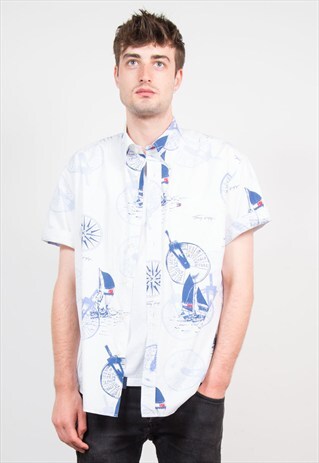 VINTAGE TOMMY HILFIGER NAUTICAL STYLE SHIRT