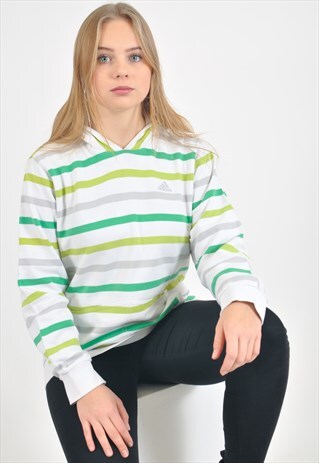VINTAGE ADIDAS STRIPED HOODIE