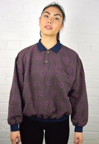 VINTAGE 90'S BUTTON-UP SWEATSHIRT