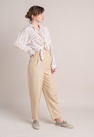 LINEN BLEND TROUSERS
