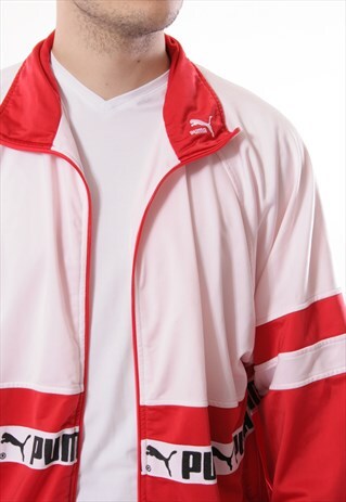VINTAGE VTG RARE PUMA TRACK JACKET LOGO OVERSIZED 12975