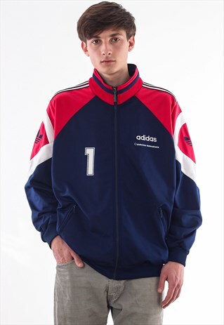 VINTAGE ADIDAS ORIGINALS TRACKSUIT TRACK TOP 90S BLUE RED