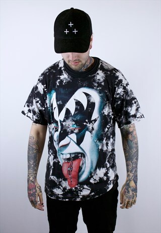 VINTAGE TIE DYE KISS T-SHIRT