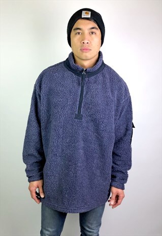 VINTAGE UNISEX 90S TICK NAVY FLEECE