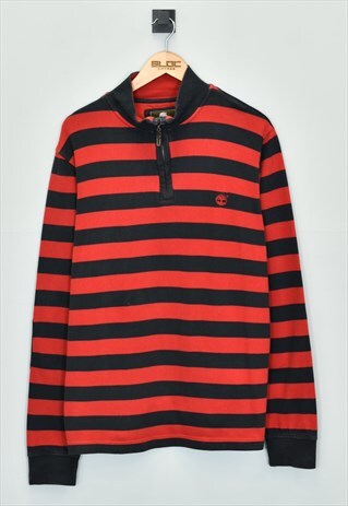 Vintage Timberland Quarter Zip Sweatshirt Red XLarge