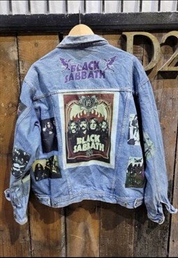 Black Sabbath customised vintage 80's 90's denim jacket