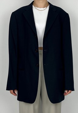 Armani Vintage Blazer Jacket 90s Navy Suit Mens Wool