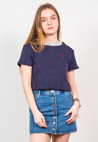 RALPH LAUREN CROPPED T-SHIRT CROP TOP