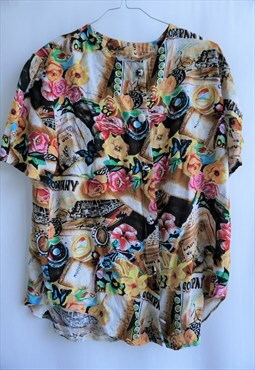 Vintage Top Blouse Shirt Boho Shirts Hippie Retro Floral