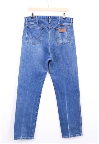 VINTAGE WRANGLER JEANS BLUE STONE WASHED DENIM STRAIGHT FIT