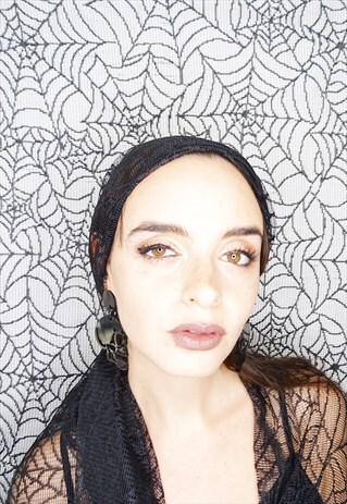 LARGE DANGLY BLACK SKULL EARRINGS