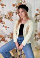 VINTAGE CREAM FLORAL EMBROIDERED KNITTED CARDIGAN