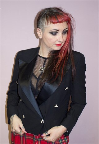 80S VINTAGE VERSACE BLACK BLAZER WITH BUTTONS DESIGNER CLASS