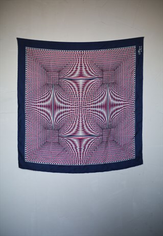 Y2K VINTAGE OPTICAL ILLUSION SCARF . PSYCHEDELIC PATTERN
