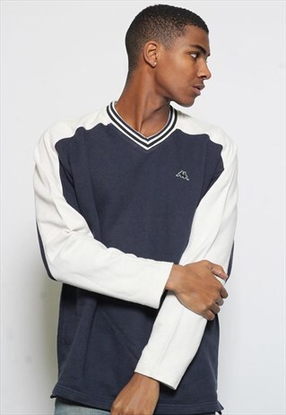 VINTAGE KAPPA CREW NECK LOGO SWEATSHIRT BLUE