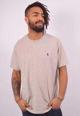 VINTAGE POLO RALPH LAUREN T-SHIRT TOP GREY