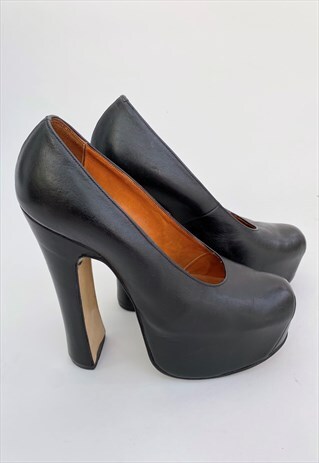 Vivienne Westwood Iconic Black Leather Platform Shoes 