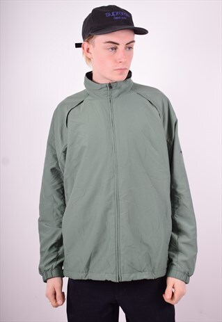 NIKE MENS VINTAGE TRACKSUIT TOP JACKET LARGE GREEN 90'S