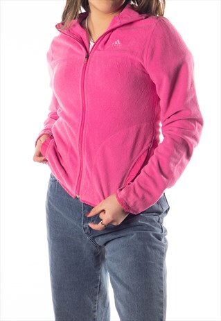 VINTAGE NEON PINK ADIDAS FULL ZIP FLEECE