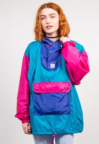 Vintage 90's Bright Coloublock K-Way Pullover Cagoule Jacket | The ...